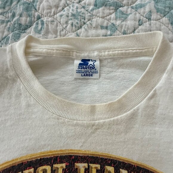 1996 90's Vintage Starter Chicago Bulls 1996 NBA Champions T-Shirt Sz L *RARE* - Picture 3 of 4